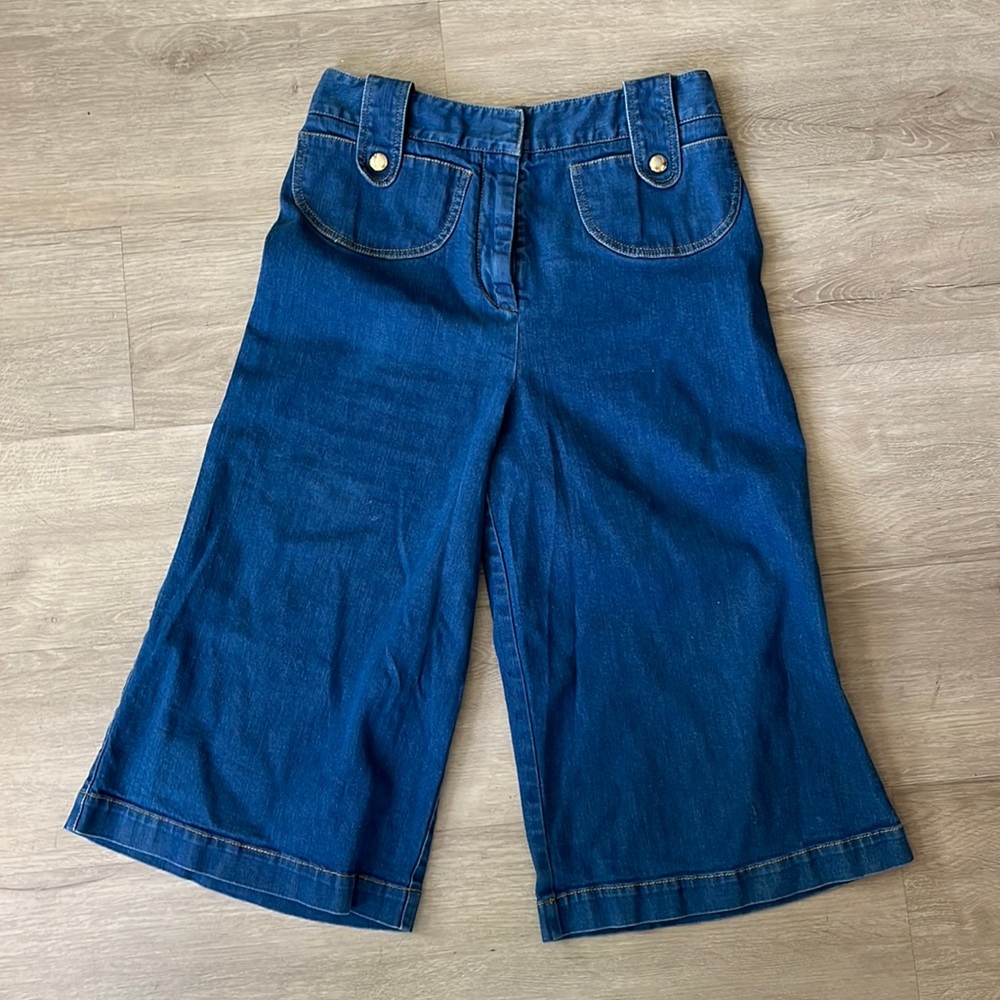 Size 6 wide leg denim pants Italian fabric